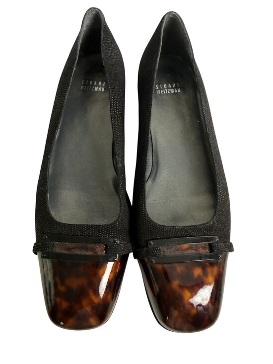 Stuart Weitzman Shoes - Stuart Weitzman Square Toe Tortoise Shell Print Low Block Heel Size 10